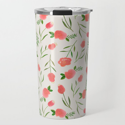 Spring Watercolor Travel Coffee Mug