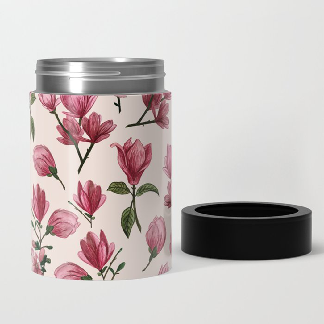 Pink Magnolia Blossom Can Cooler/Koozie