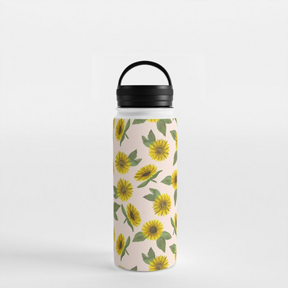 Sunflower Handle Lid Water Bottle