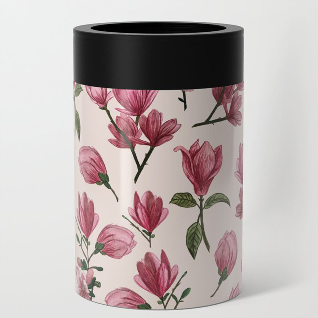 Pink Magnolia Blossom Can Cooler/Koozie