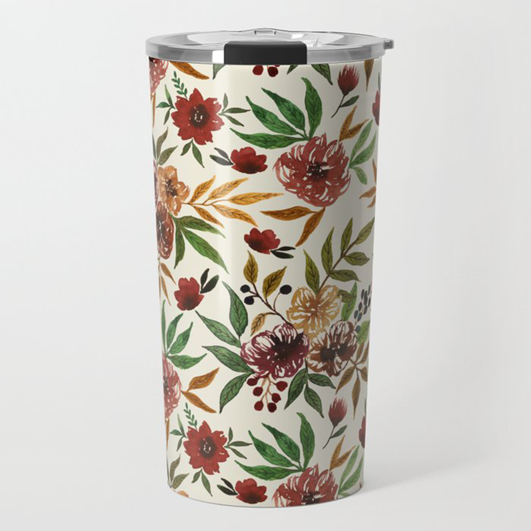 Autumn Flowers Travel Mug