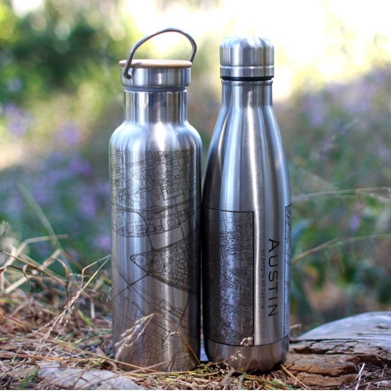 Kauai - Hawaii Engraved Topographic Map Insulated Bottle